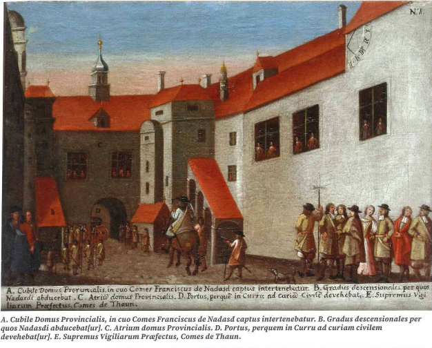 Szenen aus dem Prozess der Wesselényi-Magnatenverschwörung, Ungarisches Nationalmuseum Budapest Szenen aus dem Prozess der Wesselényi-Magnatenverschwörung, Ungarisches Nationalmuseum Budapest