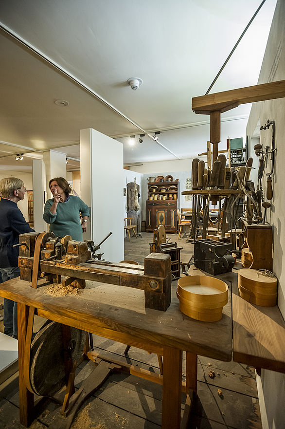 A workshop and objects of the domestic clockmaking craft