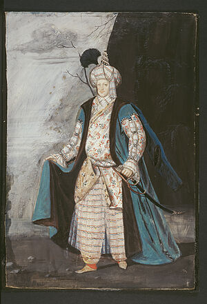 Markgraf Ludwig Wilhelm von Baden-Baden im Kostüm eines Osmanen Rastatt, um 1700–1706, Ludwig Ivenet zugeschrieben Staatliche Schlösser und Gärten Baden-Württemberg, Schloss Favorite bei Rastatt Markgraf Ludwig Wilhelm von Baden-Baden im Kostüm eines Osmanen Rastatt, um 1700–1706, Ludwig Ivenet zugeschrieben Staatliche Schlösser und Gärten Baden-Württemberg, Schloss Favorite bei Rastatt