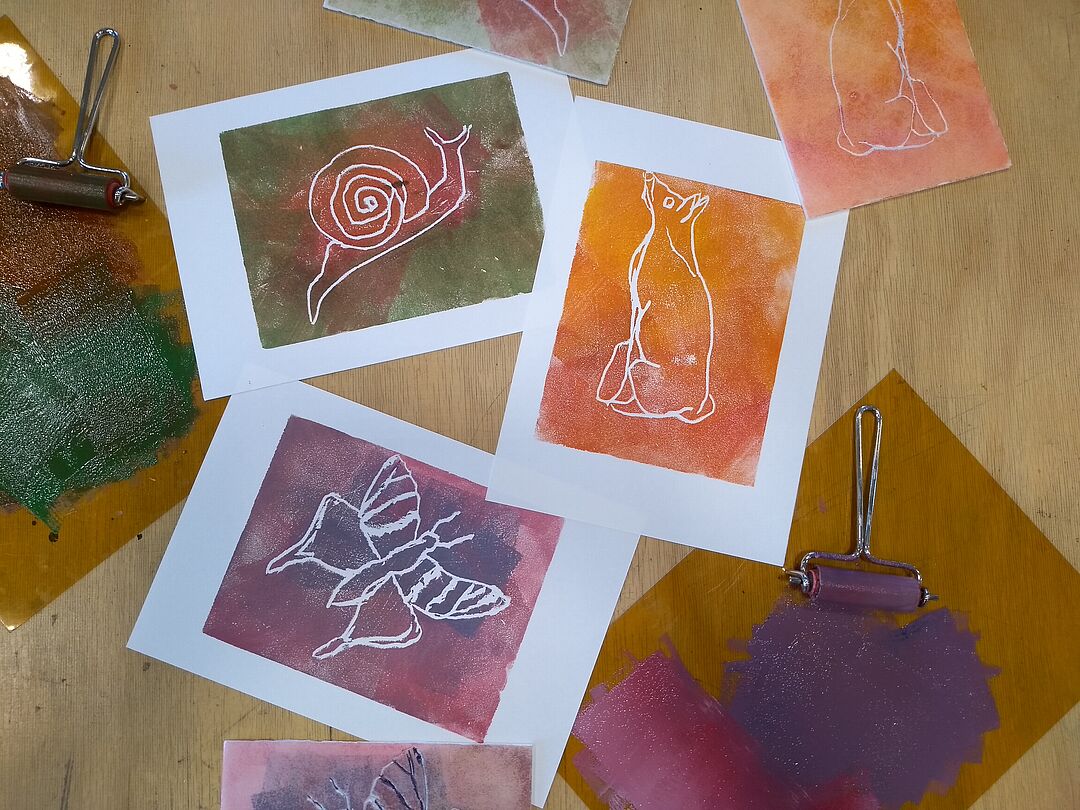 gedruckte Tiermotive